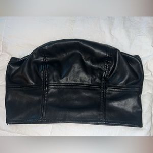 Cropped leather tube top